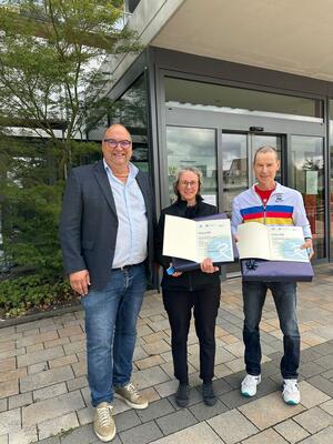 Stadtradeln 2023 v.l. B&uuml;rgermeister Klaus Schejna, Ilka B&uuml;ngener, Sascha Arndt