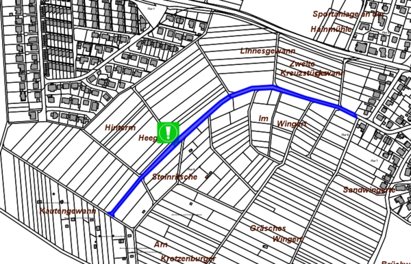 Lageplan Standorte Eichenprozessionsspinner