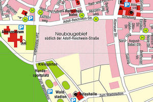 Karte des Neubaugebietes s&uuml;dlich der Adolf Reichwein Stra&szlig;e